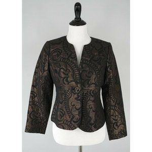 COVINGTON Brown Black Metallic Formal Blazer Coat Jacket